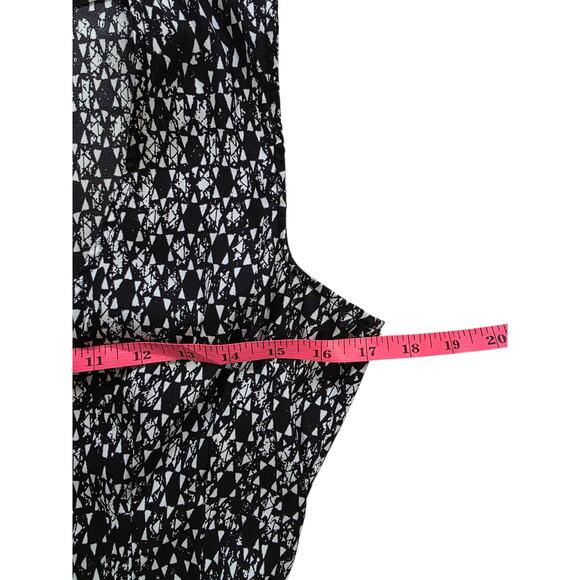 H&M Front Zipper V-Neck Midi Black/White Dress - Picture 6 of 8